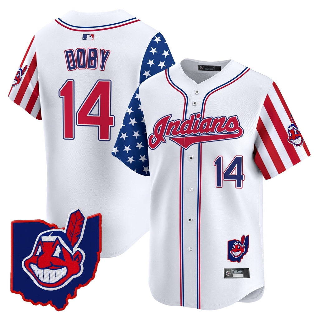 Cleveland Indians 2025 Independence Day Vapor Premier Limited Men Jersey - All Stitched