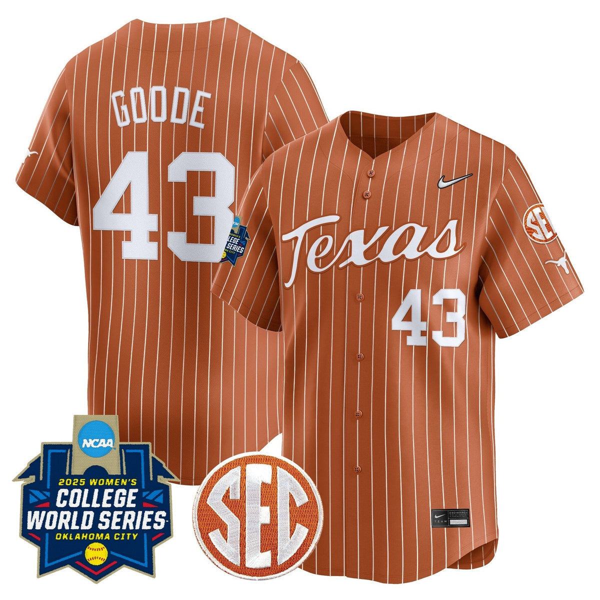 TEX Softball 2025 World Series (WCWS) Vapor Premier Limited Men Jersey - All Stitched