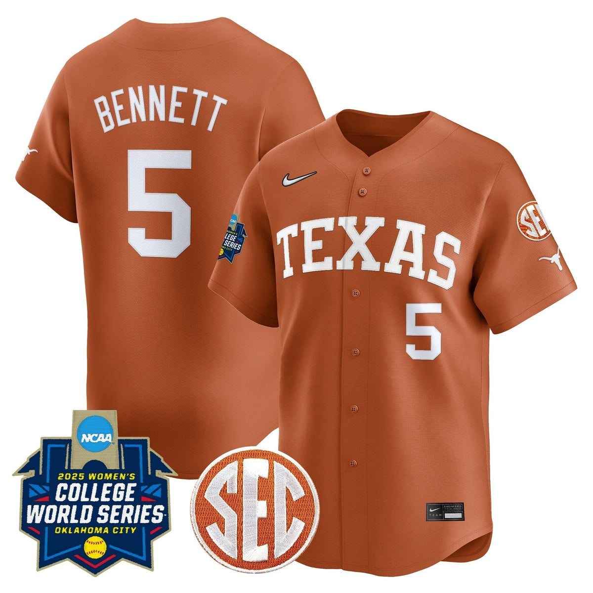TEX Softball 2025 World Series (WCWS) Vapor Premier Limited Jersey - All Stitched