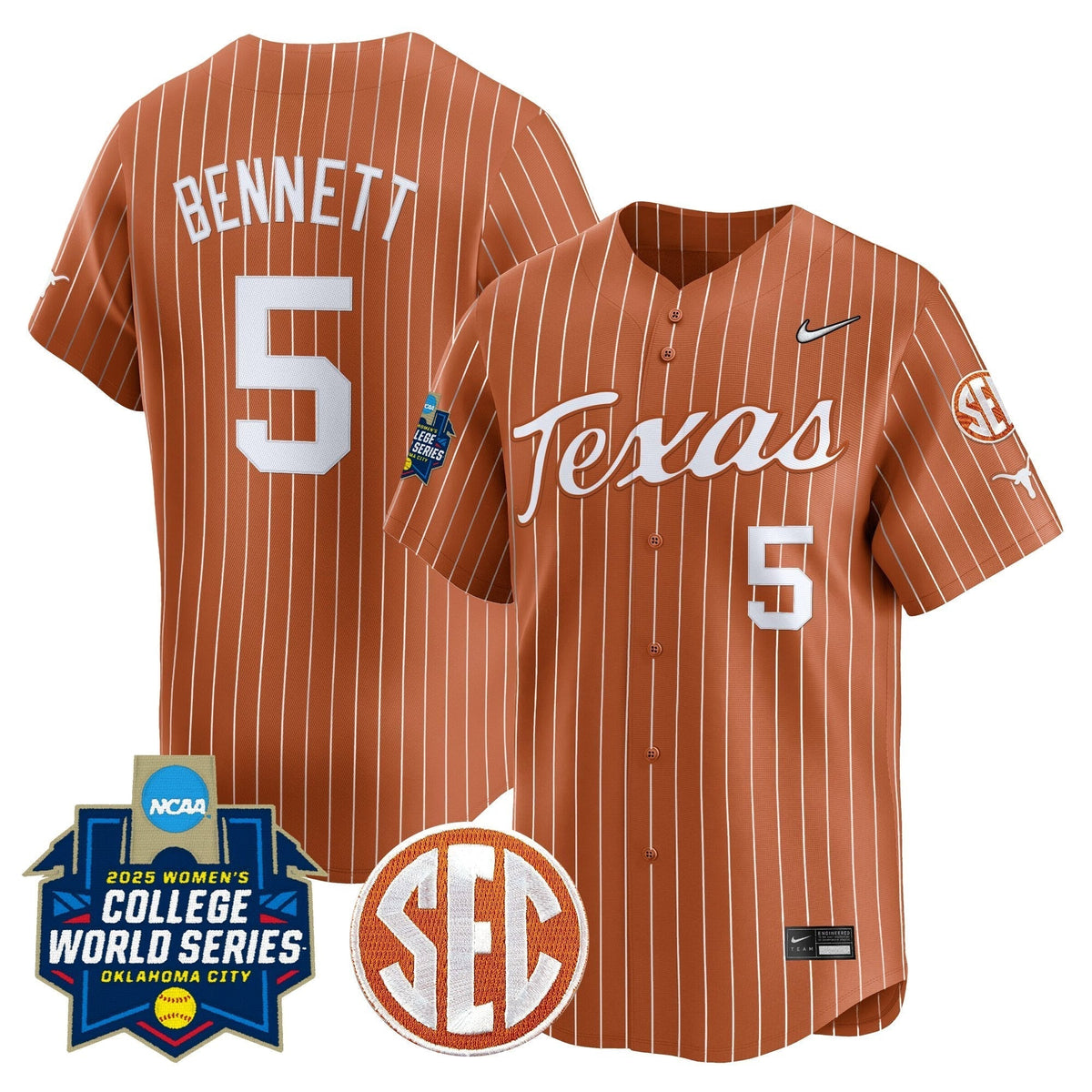 TEX Softball 2025 World Series (WCWS) Vapor Premier Limited Men Jersey - All Stitched