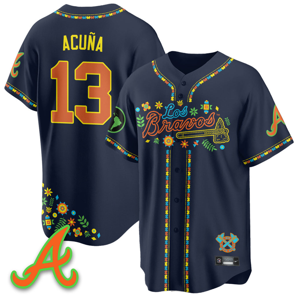 Men's Atlanta Braves 2025 "Los Bravos" Jersey - All Stitched