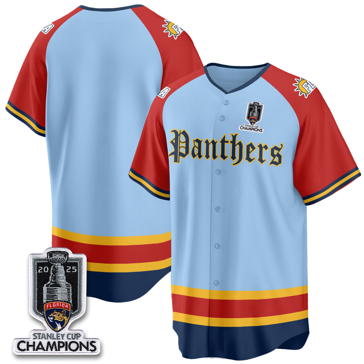 FLA 2025 Stanley Cup Champions Baseball Jersey V2 - All Stitched