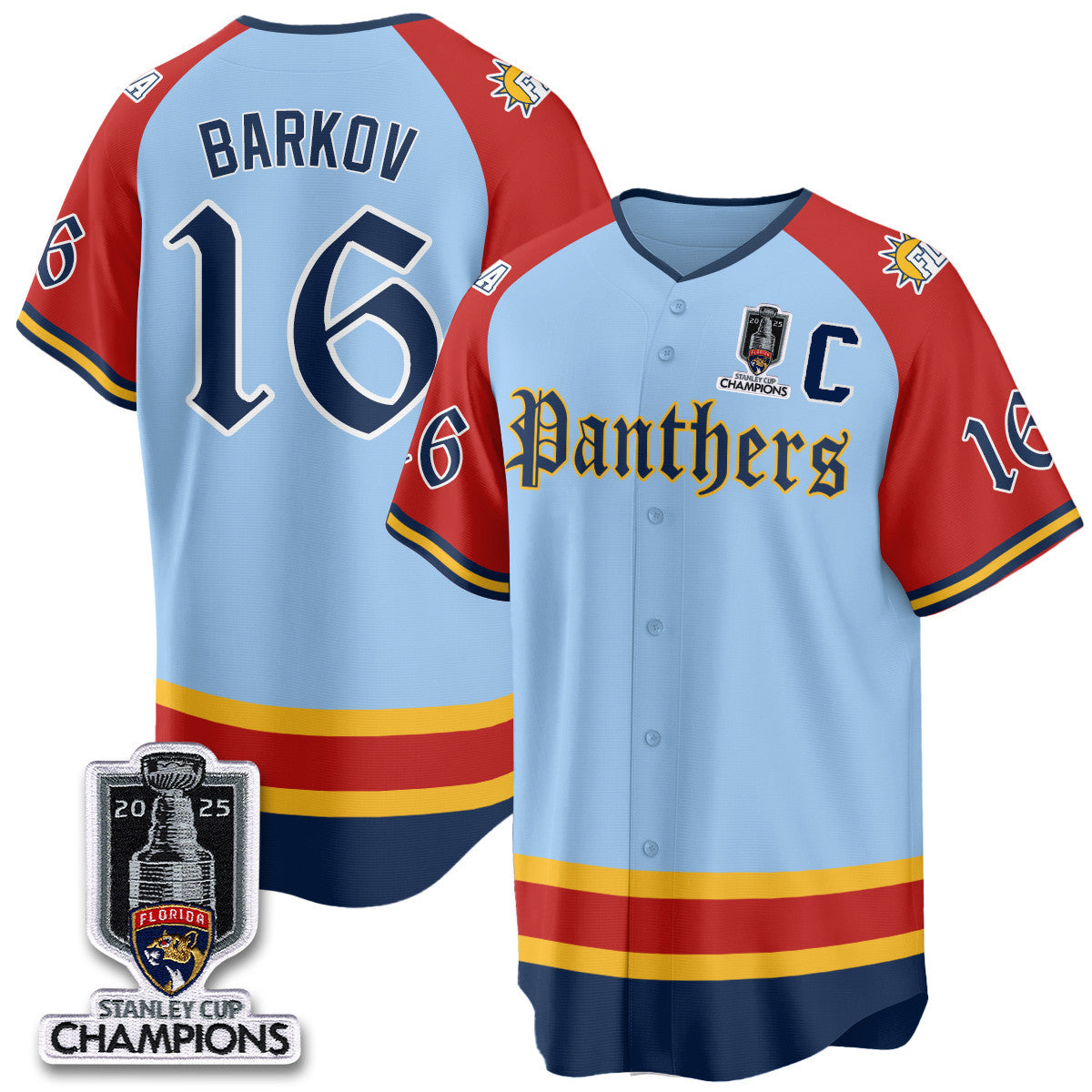 FLA 2025 Stanley Cup Champions Baseball Jersey V2 - All Stitched