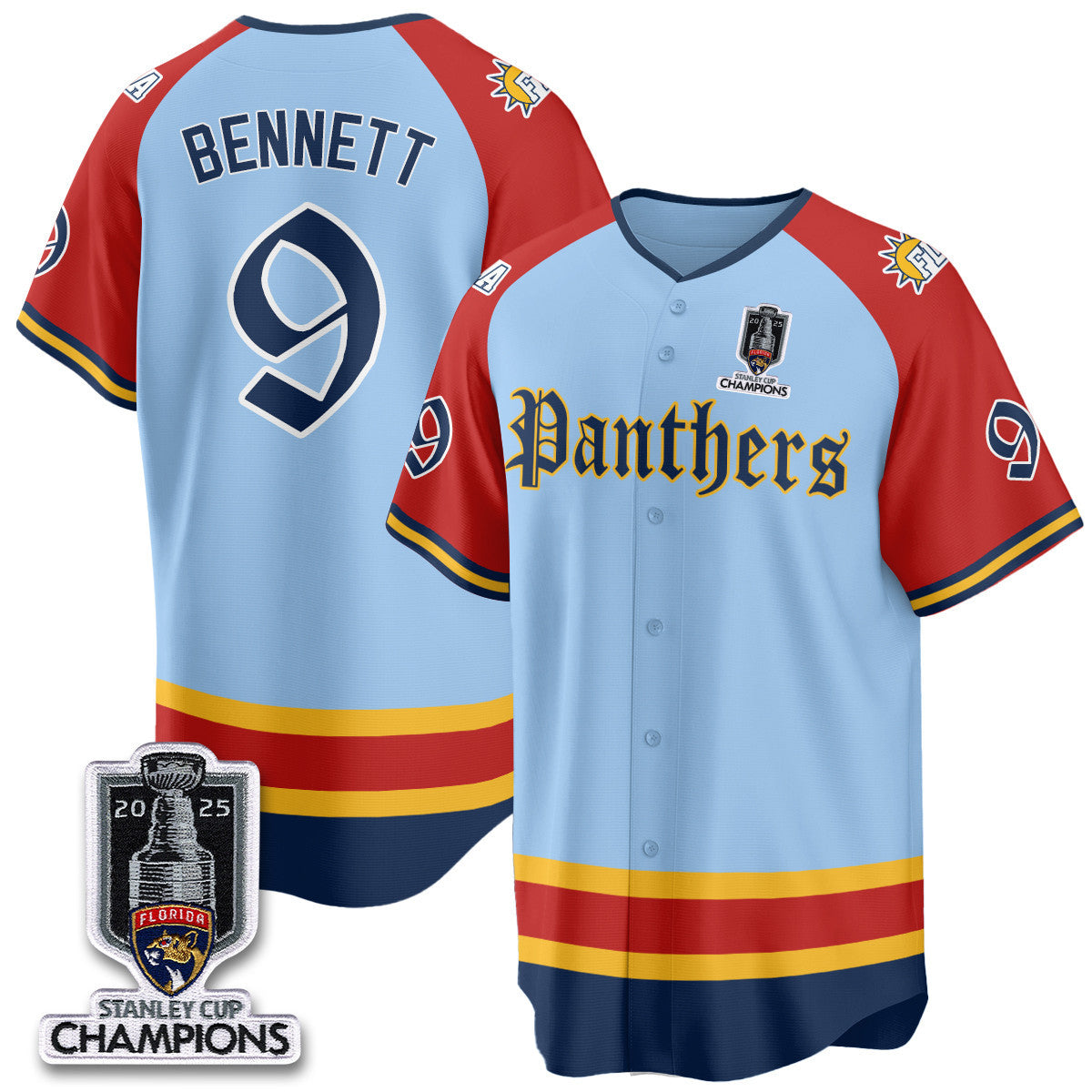 FLA 2025 Stanley Cup Champions Baseball Men Jersey V2 - All Stitched