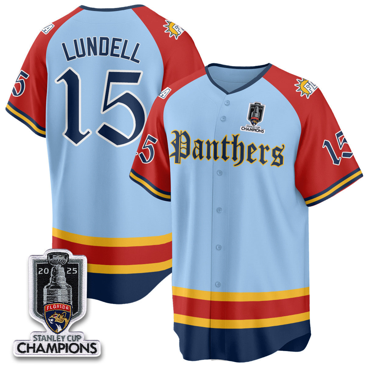 FLA 2025 Stanley Cup Champions Baseball Men Jersey V2 - All Stitched