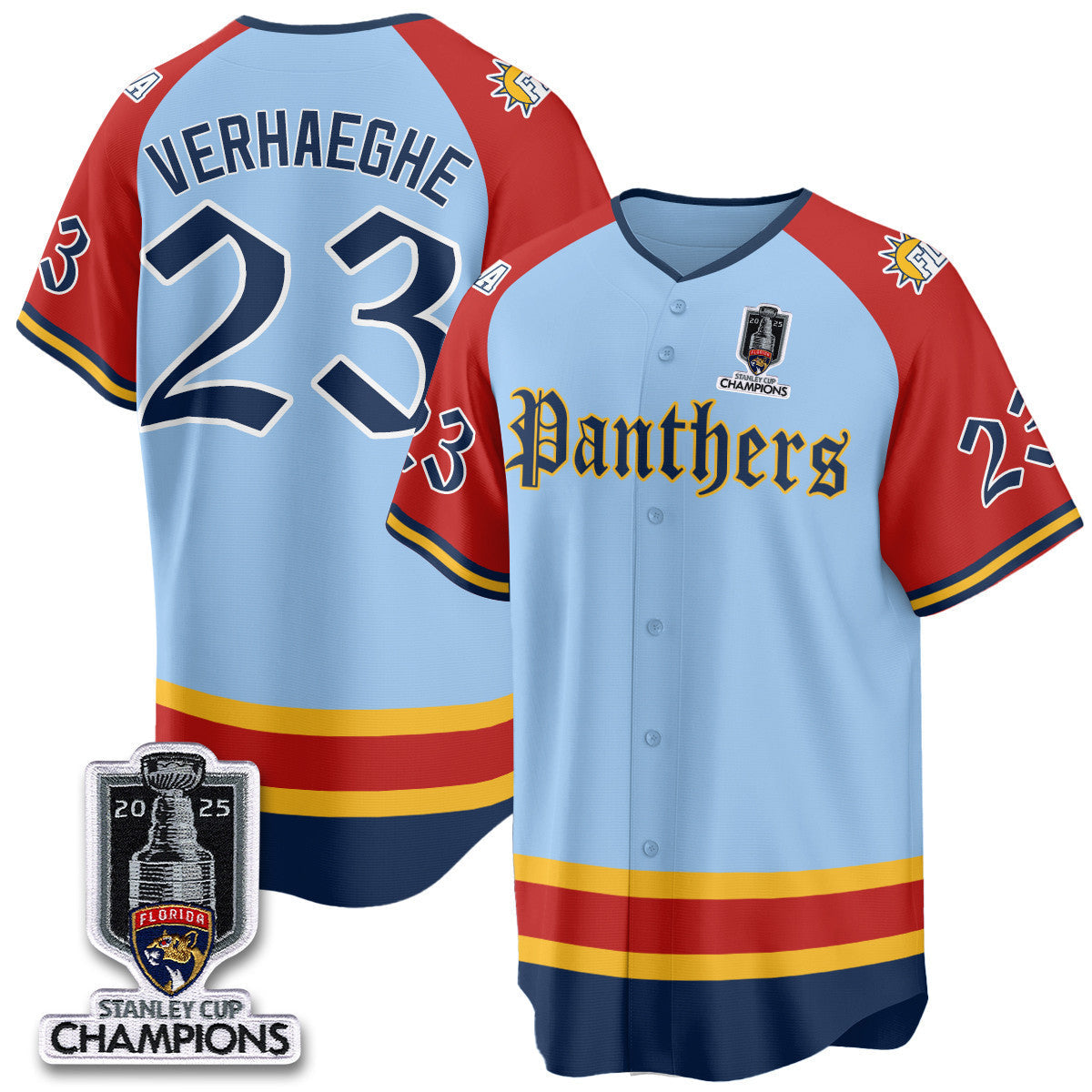 FLA 2025 Stanley Cup Champions Baseball Jersey V2 - All Stitched