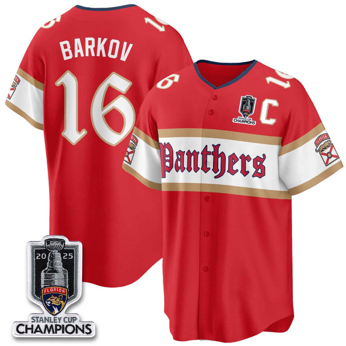 FLA 2025 Stanley Cup Champions Baseball Men Jersey V2 - All Stitched