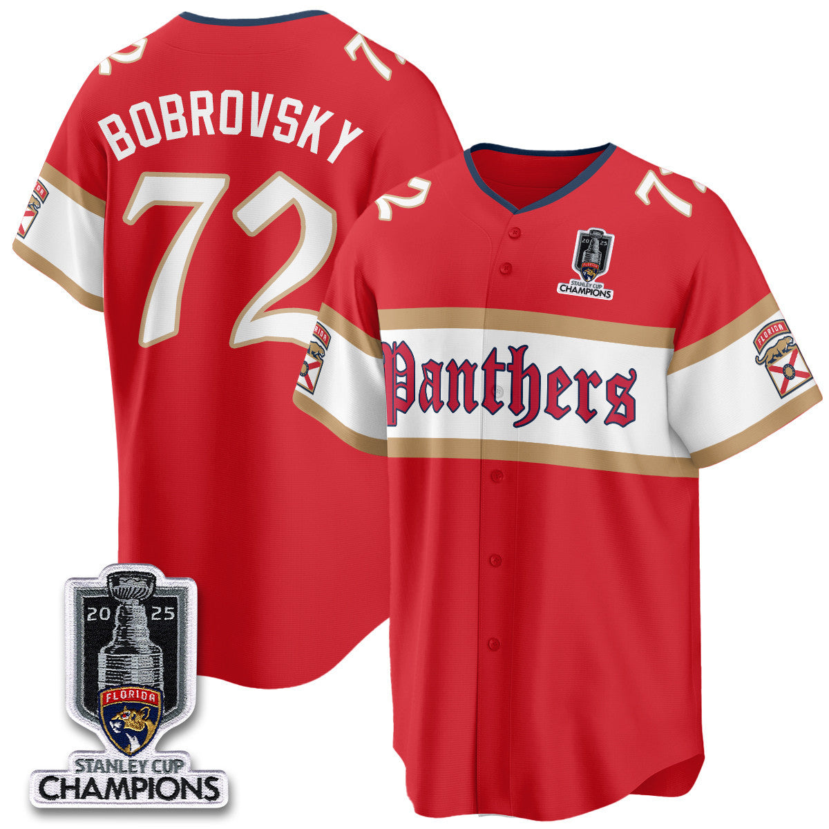 FLA 2025 Stanley Cup Champions Baseball Men Jersey V2 - All Stitched