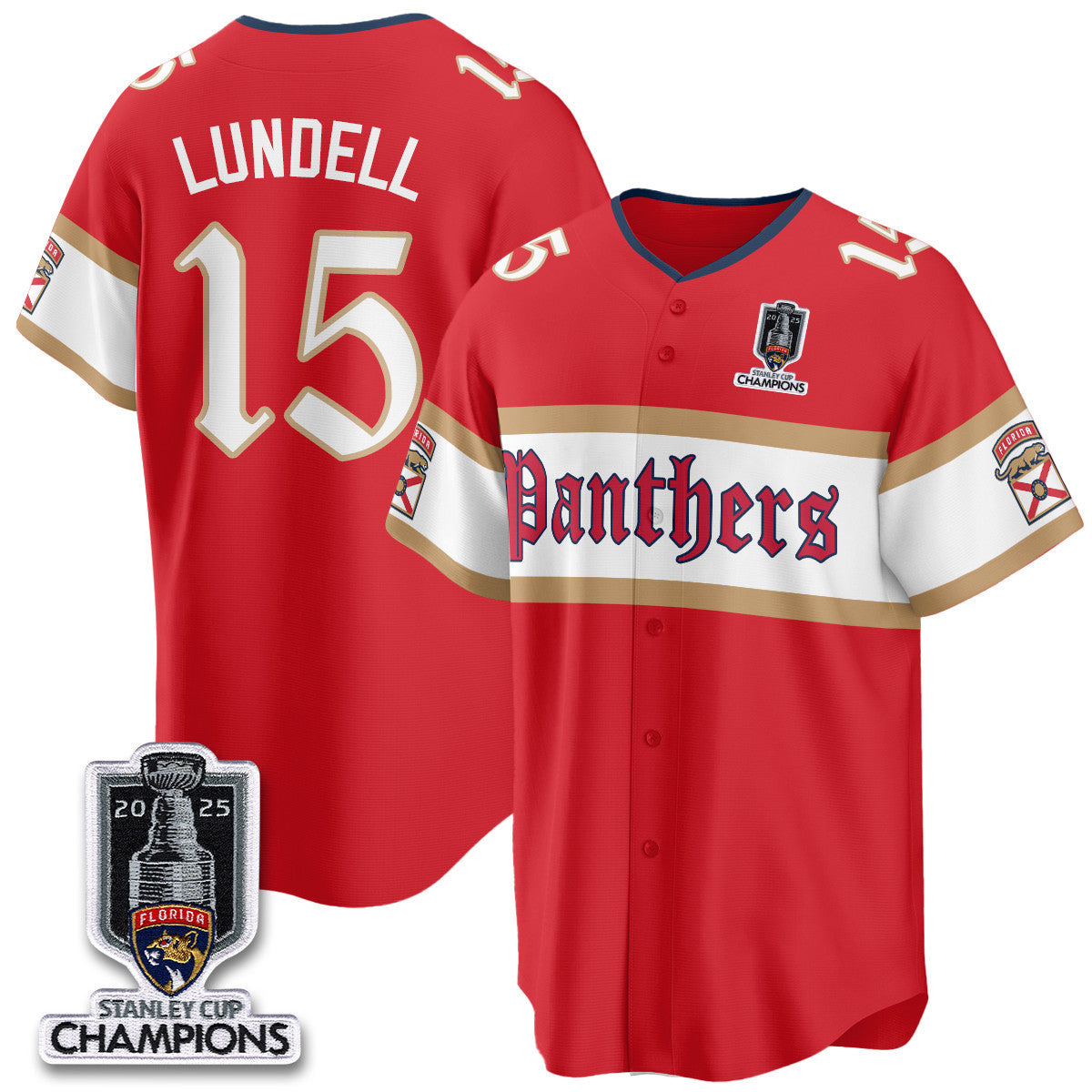 FLA 2025 Stanley Cup Champions Baseball Men Jersey V2 - All Stitched