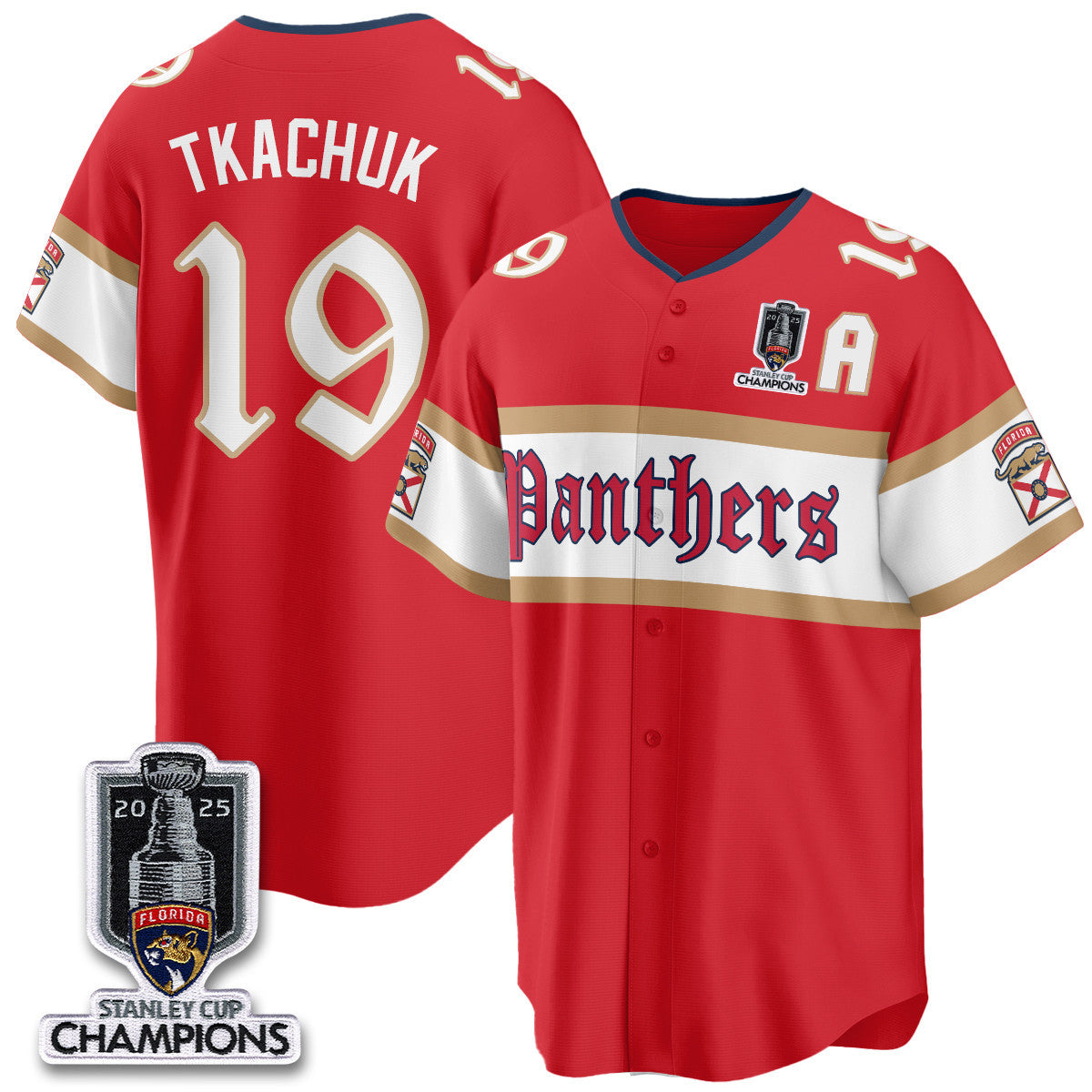 FLA 2025 Stanley Cup Champions Baseball Men Jersey V2 - All Stitched