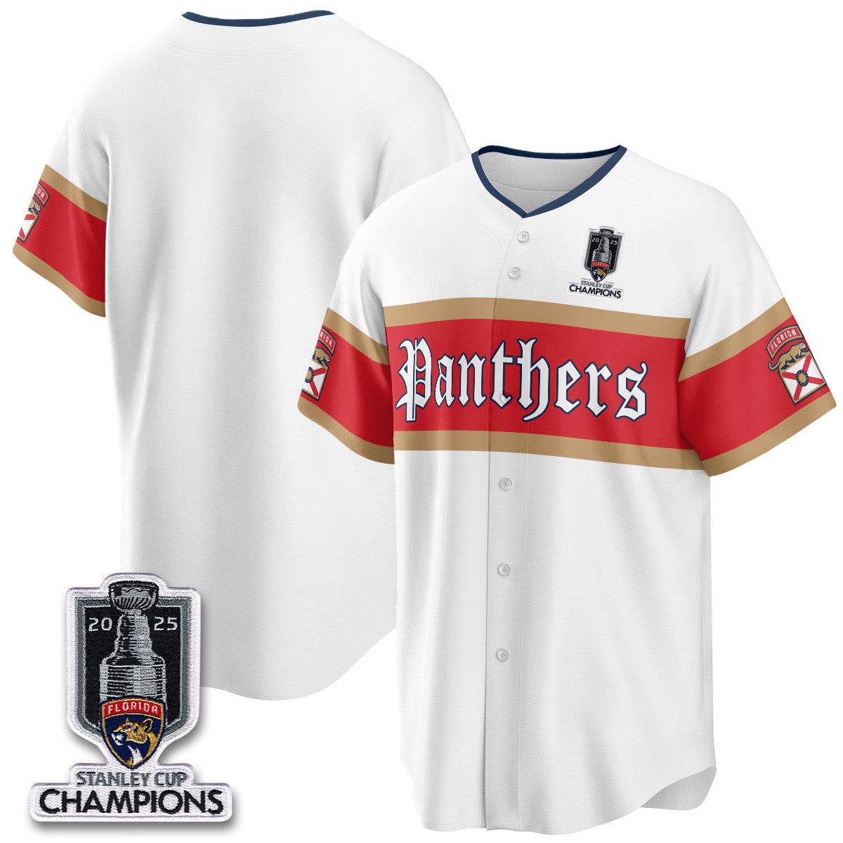 FLA 2025 Stanley Cup Champions Baseball Jersey V2 - All Stitched