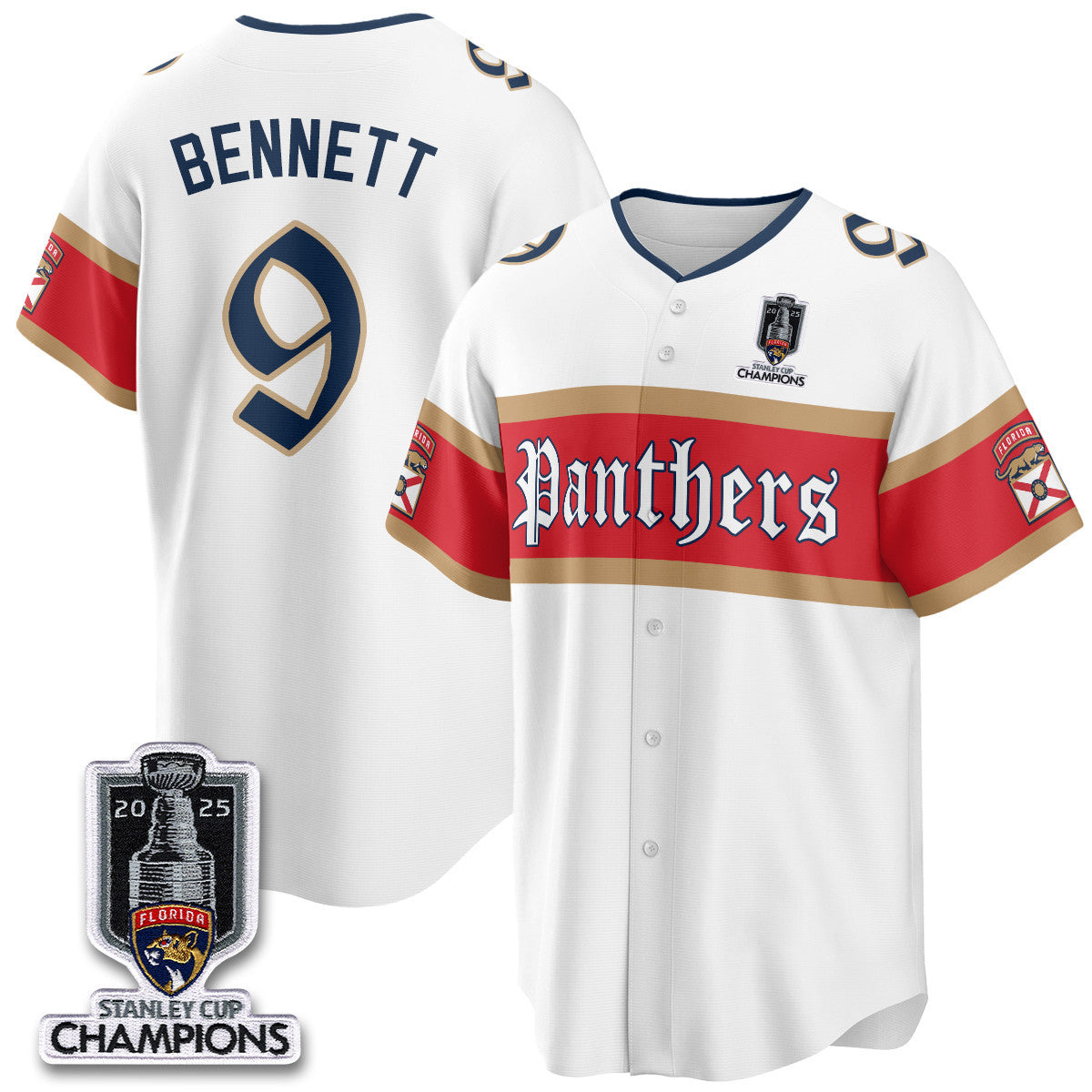 FLA 2025 Stanley Cup Champions Baseball Men Jersey V2 - All Stitched