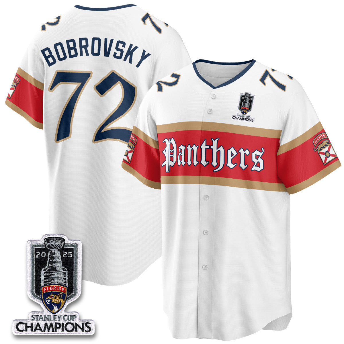 FLA 2025 Stanley Cup Champions Baseball Men Jersey V2 - All Stitched