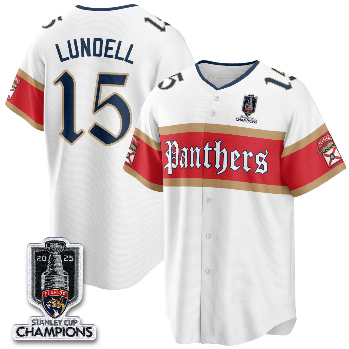 FLA 2025 Stanley Cup Champions Baseball Men Jersey V2 - All Stitched