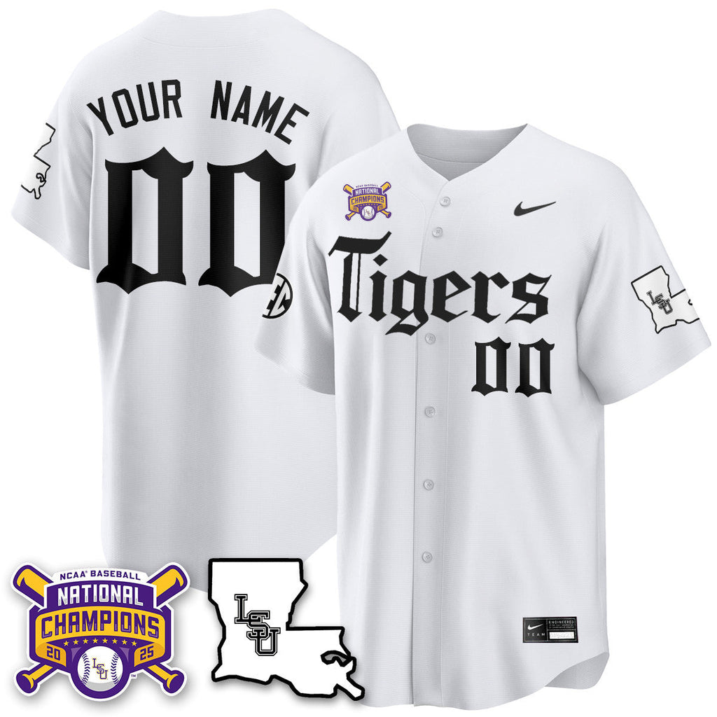 LSU 2025 World Series Champions 'Gothic Geaux Edition' Jersey - All Stitched