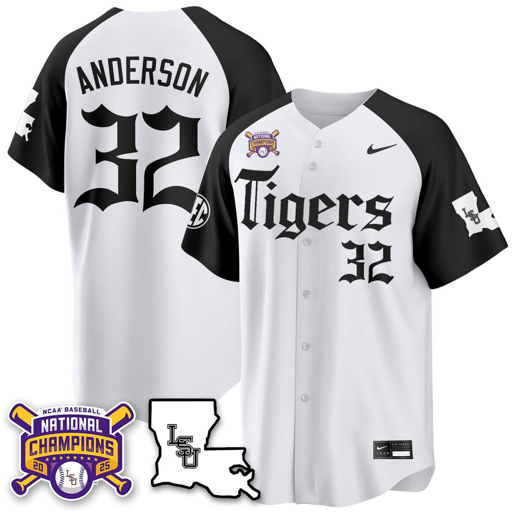LSU 2025 World Series Champions 'Gothic Geaux Edition' Jersey - All Stitched