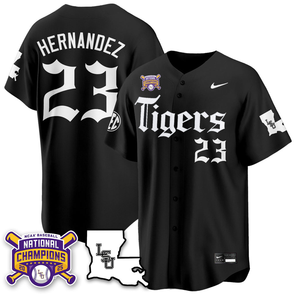 Women's LSU Tigers 2025 World Series Champions 'Gothic Geaux Edition' Jersey - All Stitched