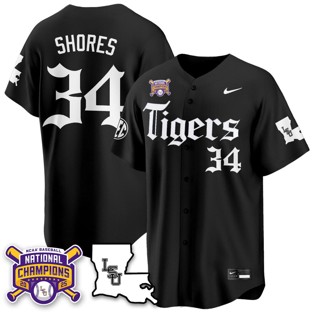 LSU 2025 World Series Champions 'Gothic Geaux Edition' Jersey - All Stitched