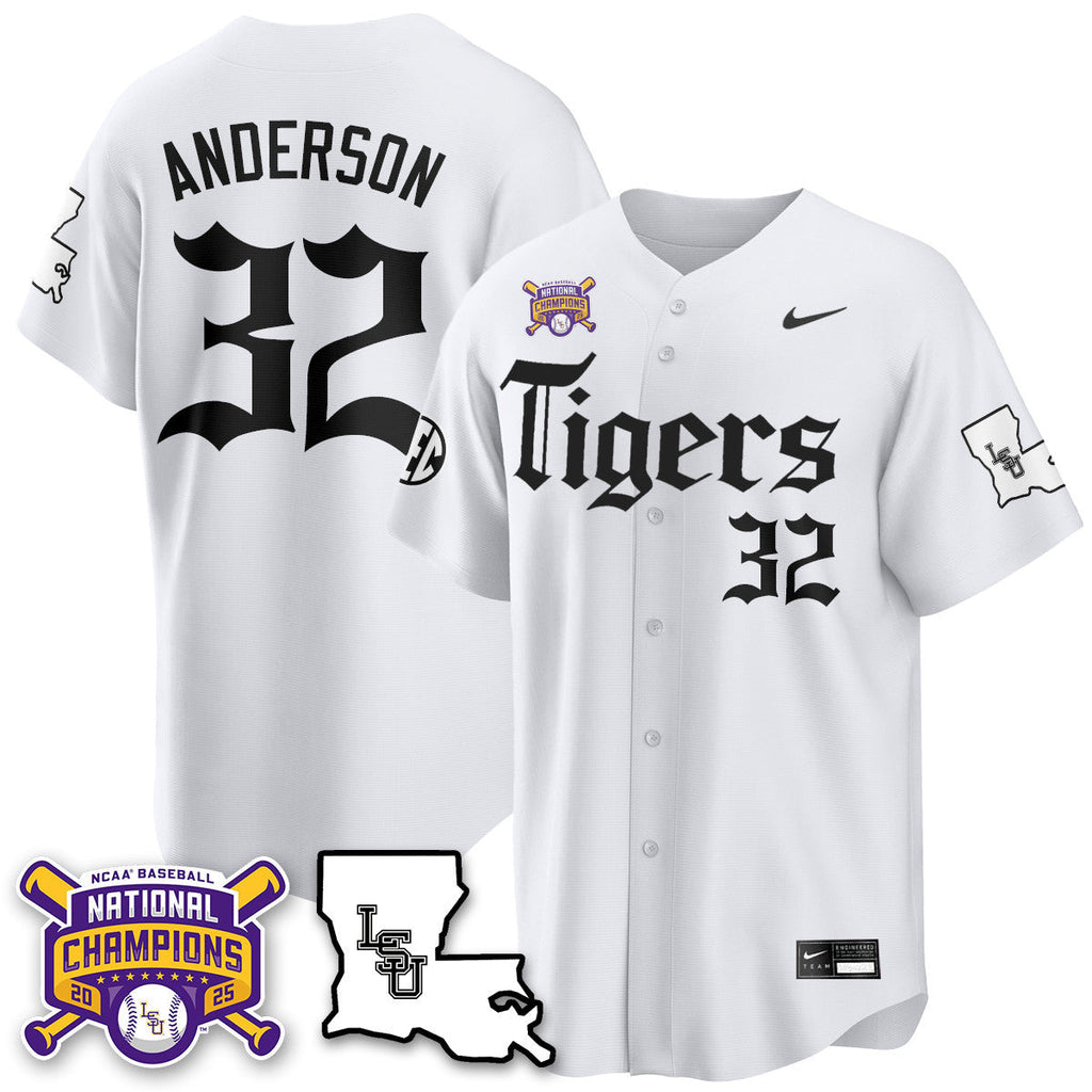 LSU 2025 World Series Champions 'Gothic Geaux Edition' Jersey - All Stitched