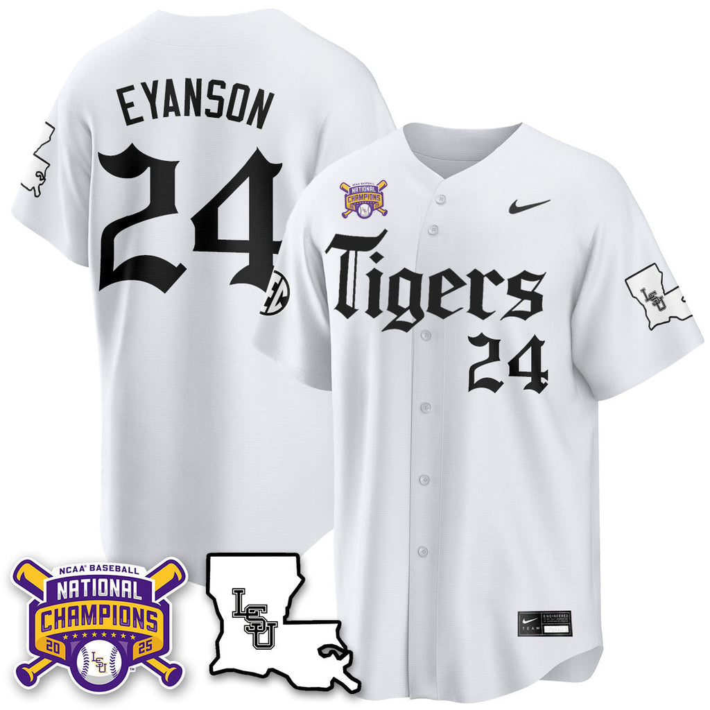 LSU 2025 World Series Champions 'Gothic Geaux Edition' Jersey - All Stitched