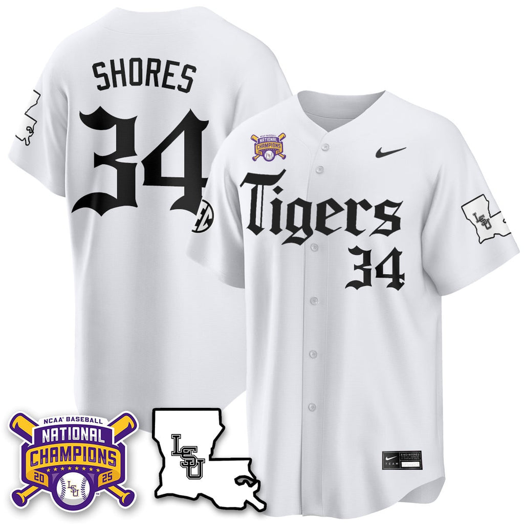Youth's LSU Tigers 2025 World Series Champions 'Gothic Geaux Edition' Jersey - All Stitched