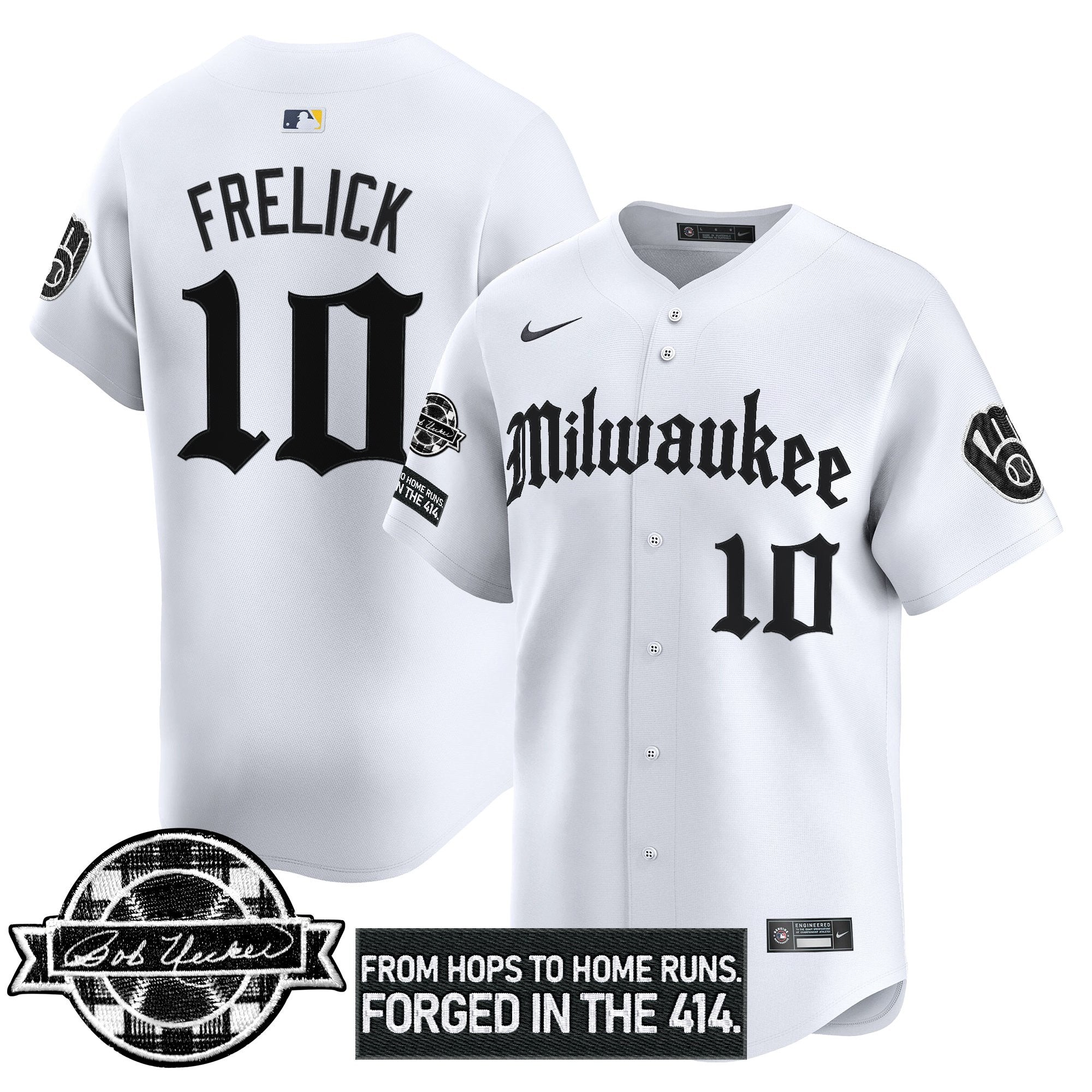 MIL Bob Uecker Patch Vapor Premier Limited Men Jersey - Gothic Edition - All Stitched