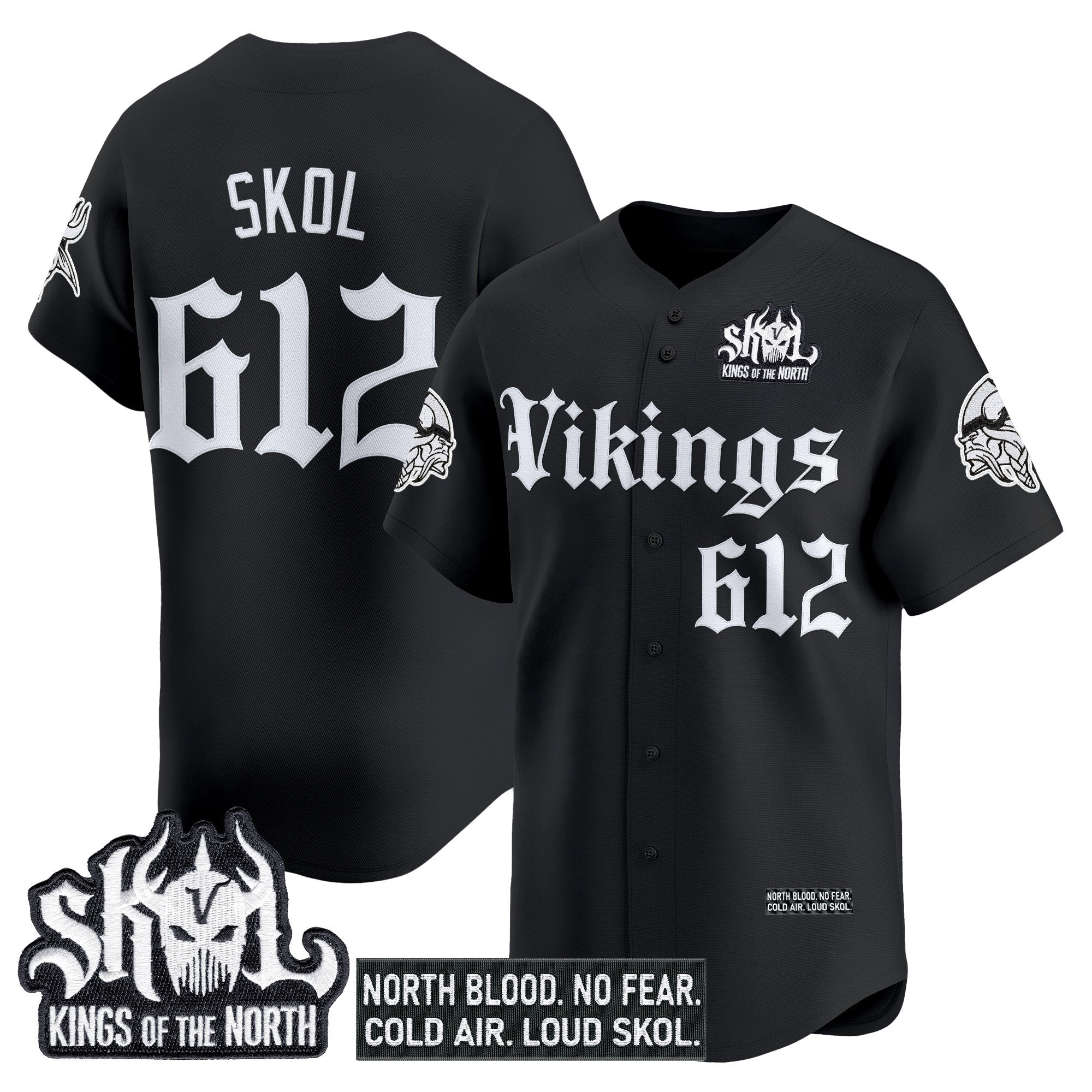 MIN 'Gothic Norseblood Edition' Vapor Baseball Jersey - All Stitched