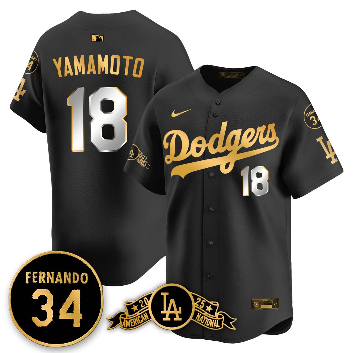 LAD 2025 National League Champions Jersey - All Stitched