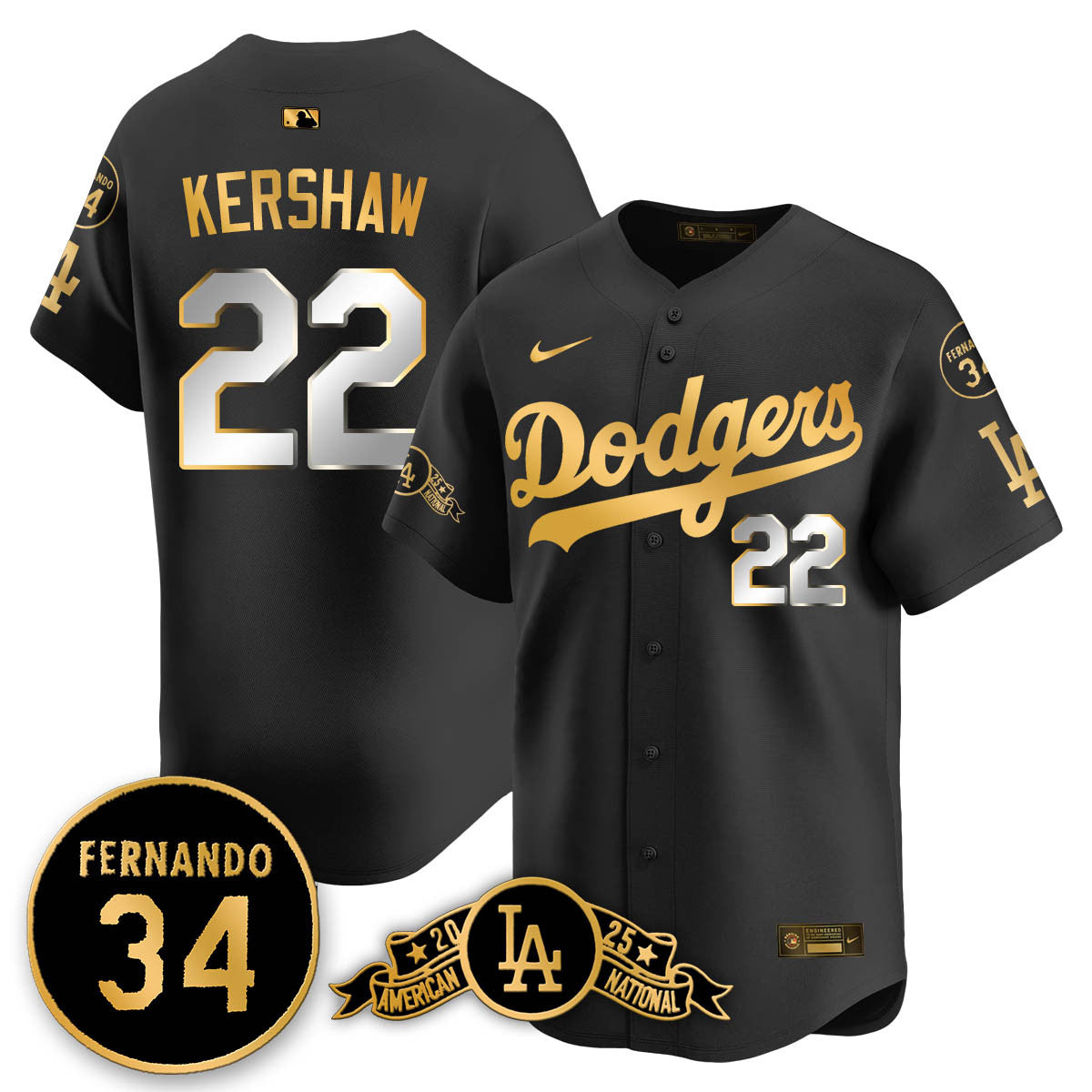 LAD 2025 National League Champions Jersey - All Stitched