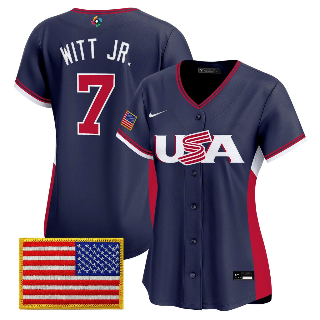 Women's Team USA World Baseball Classic Vapor Premier Jersey - 2026 Roster (Projected Number) - All Stitched
