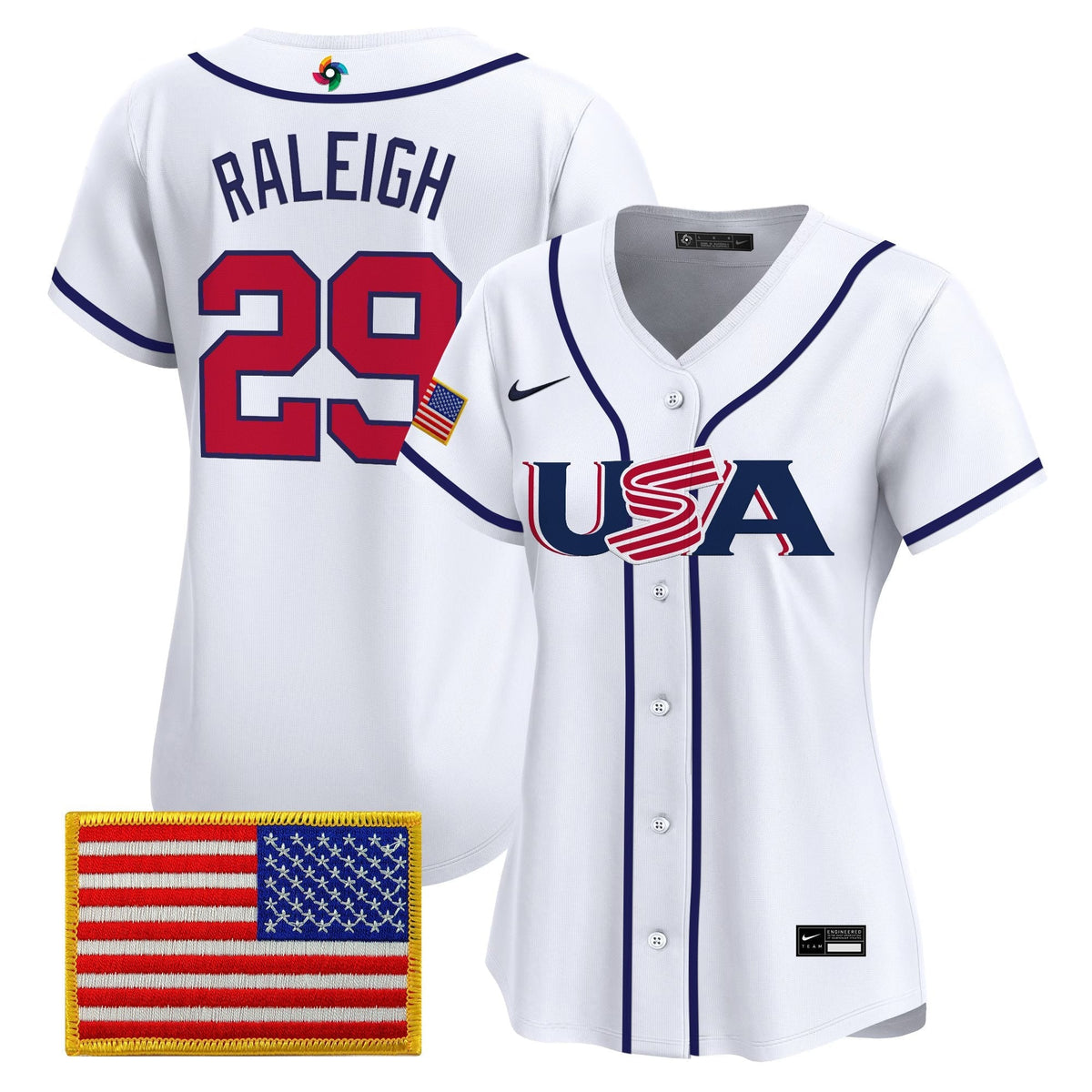 Women's Team USA World Baseball Classic Vapor Premier Jersey - 2026 Roster (Projected Number) - All Stitched