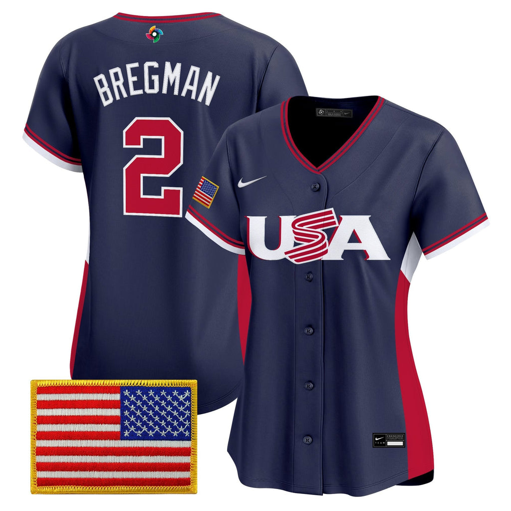 Women's Team USA World Baseball Classic Vapor Premier Jersey - 2026 Roster (Projected Number) - All Stitched