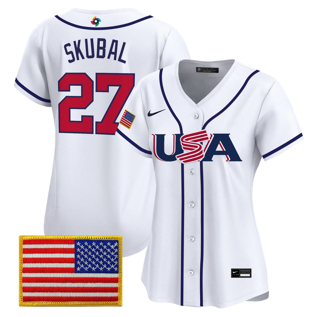 Women's Team USA World Baseball Classic Vapor Premier Jersey - 2026 Roster (Projected Number) - All Stitched