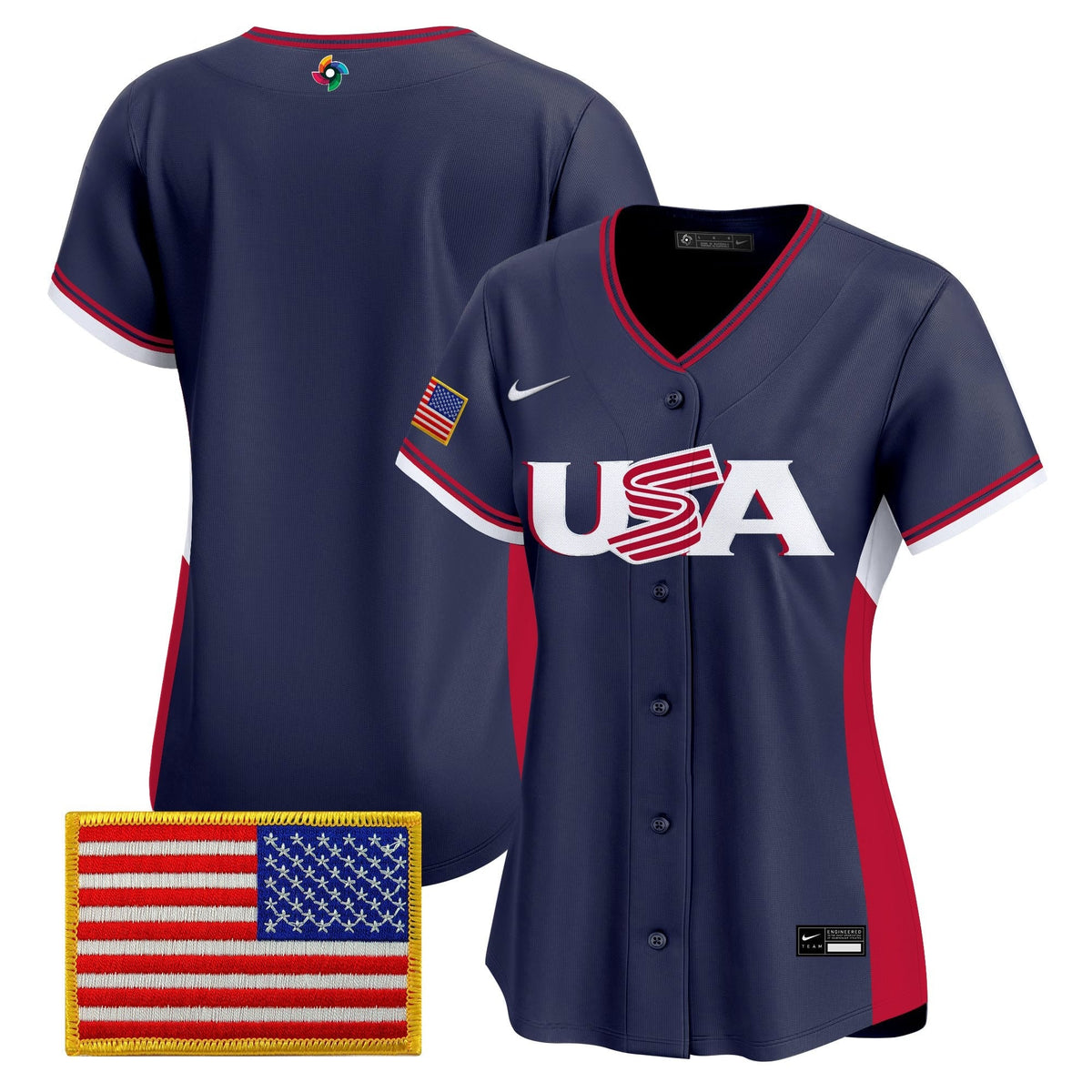 Women's Team USA World Baseball Classic Vapor Premier Jersey - 2026 Roster (Projected Number) - All Stitched