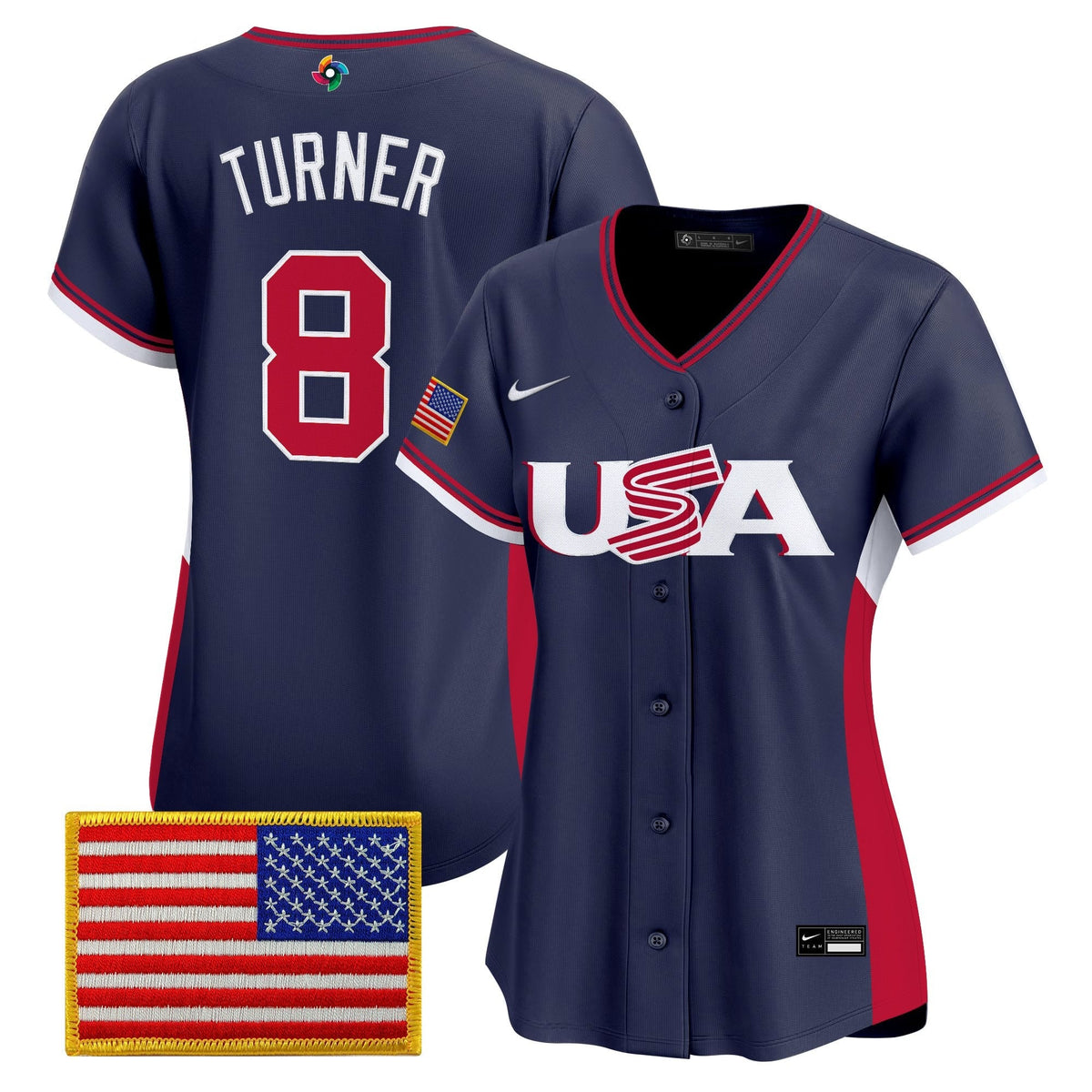 Women's Team USA World Baseball Classic Vapor Premier Jersey - 2026 Roster (Projected Number) - All Stitched