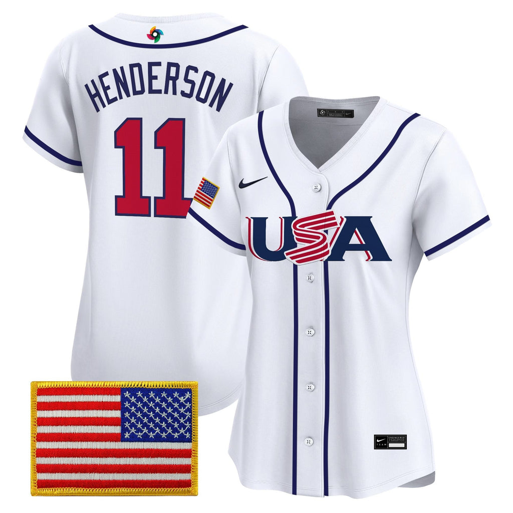 Women's Team USA World Baseball Classic Vapor Premier Jersey - 2026 Roster (Projected Number) - All Stitched