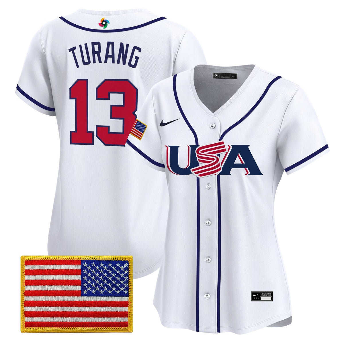 Women's Team USA World Baseball Classic Vapor Premier Jersey - 2026 Roster (Projected Number) - All Stitched