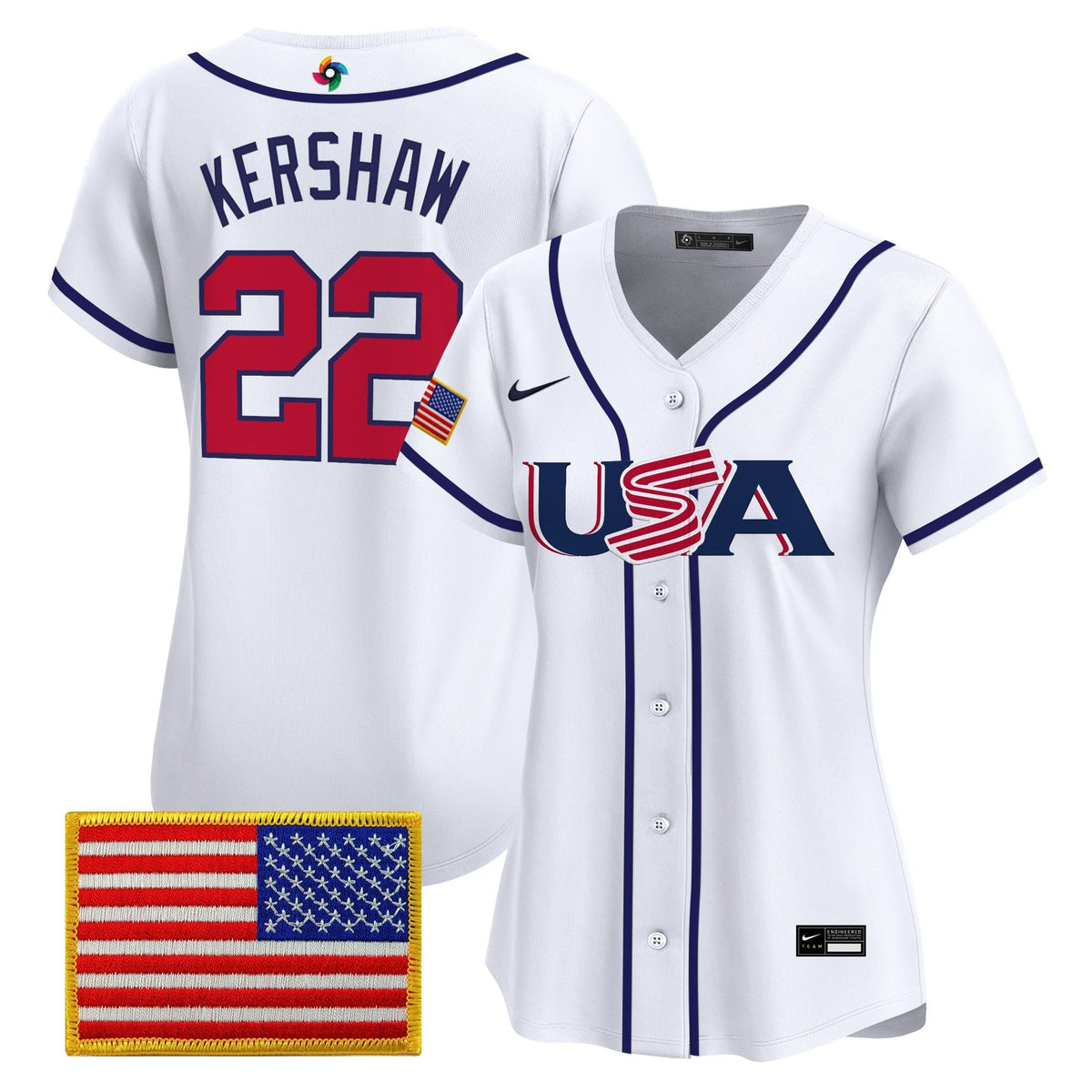 Women's Team USA World Baseball Classic Vapor Premier Jersey - 2026 Roster (Projected Number) - All Stitched