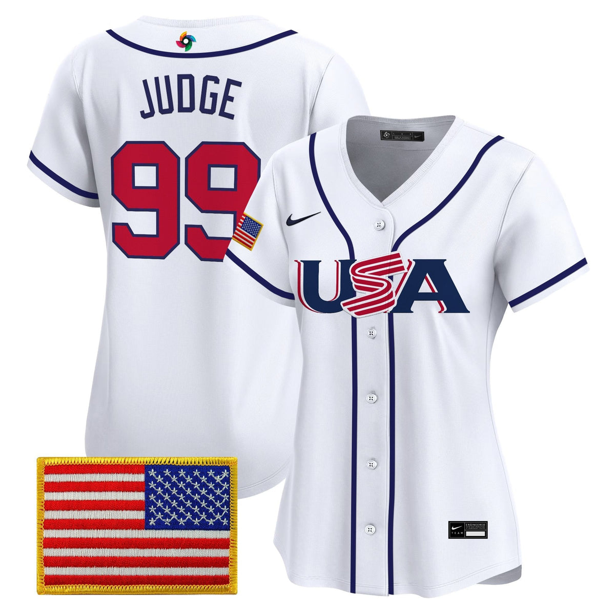 Women's Team USA World Baseball Classic Vapor Premier Jersey - 2026 Roster (Projected Number) - All Stitched