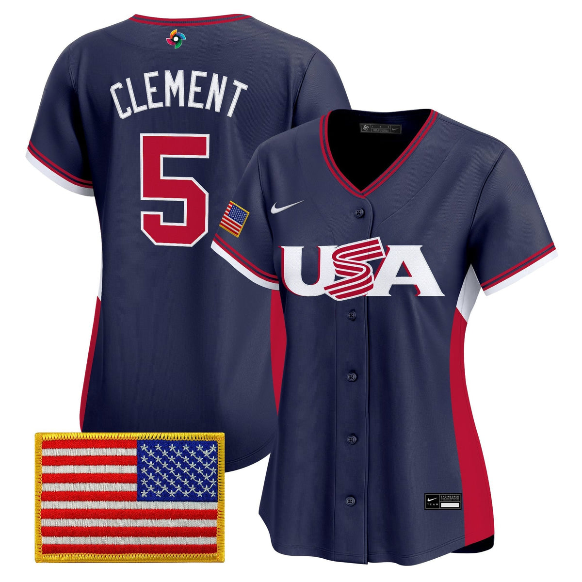 Women's Team USA World Baseball Classic Vapor Premier Jersey - 2026 Roster (Projected Number) - All Stitched