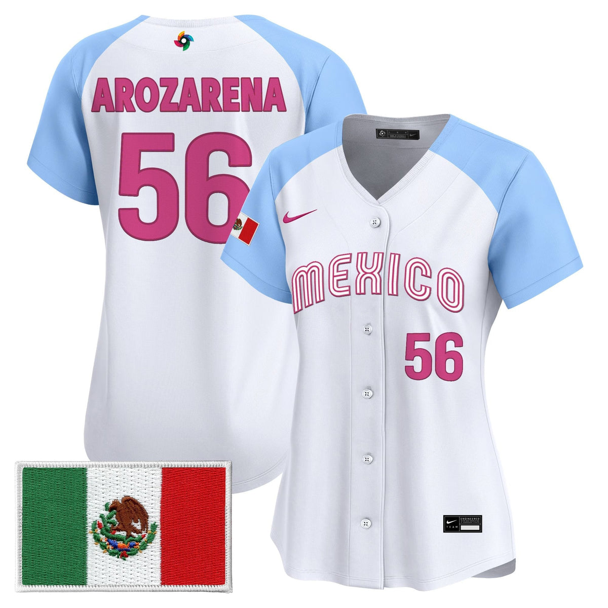 Women's Team Mexico World Baseball Classic Vapor Premier Jersey - 2026 Roster - All Stitched