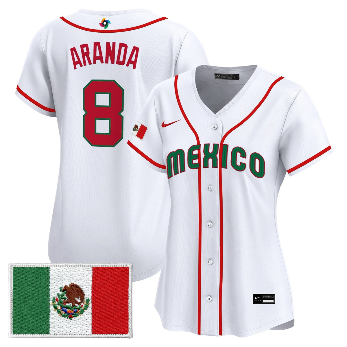 Women's Team Mexico World Baseball Classic Vapor Premier Jersey - 2026 Roster - All Stitched