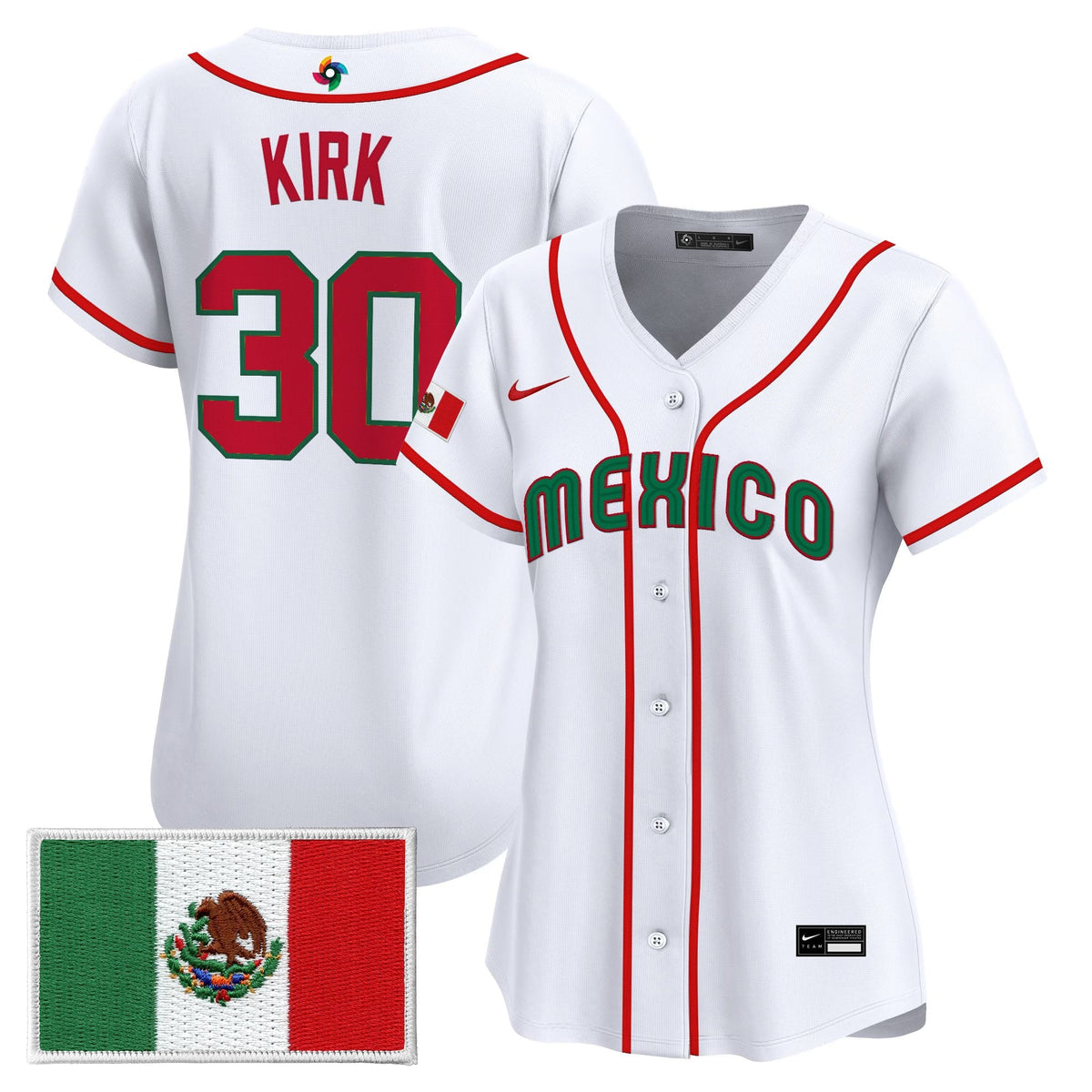 Women's Team Mexico World Baseball Classic Vapor Premier Jersey - 2026 Roster - All Stitched