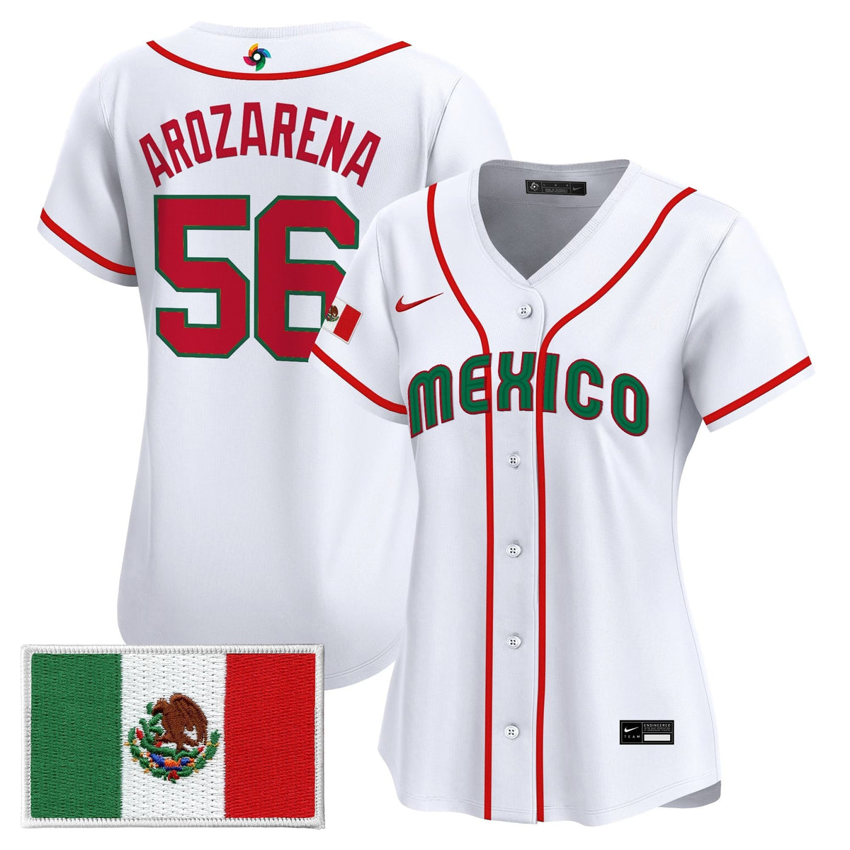 Women's Team Mexico World Baseball Classic Vapor Premier Jersey - 2026 Roster - All Stitched