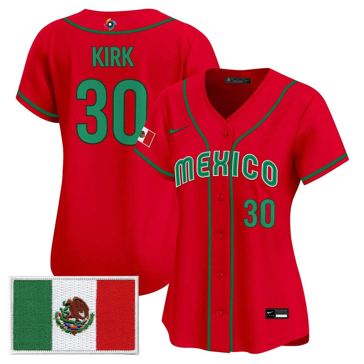 Women's Team Mexico World Baseball Classic Vapor Premier Jersey - 2026 Roster - All Stitched