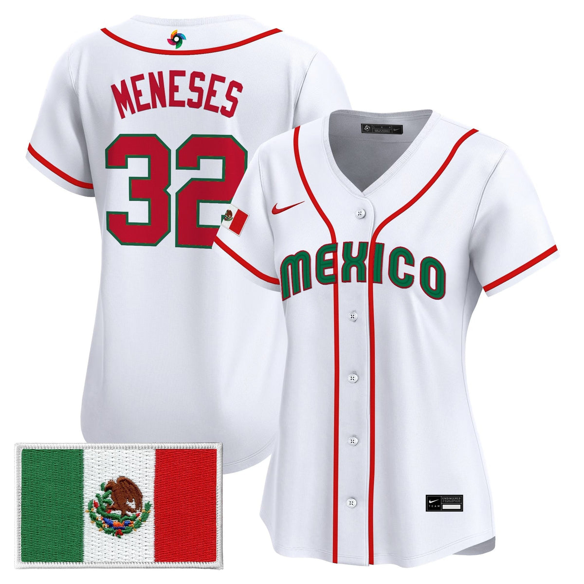 Women's Team Mexico World Baseball Classic Vapor Premier Jersey - 2026 Roster - All Stitched