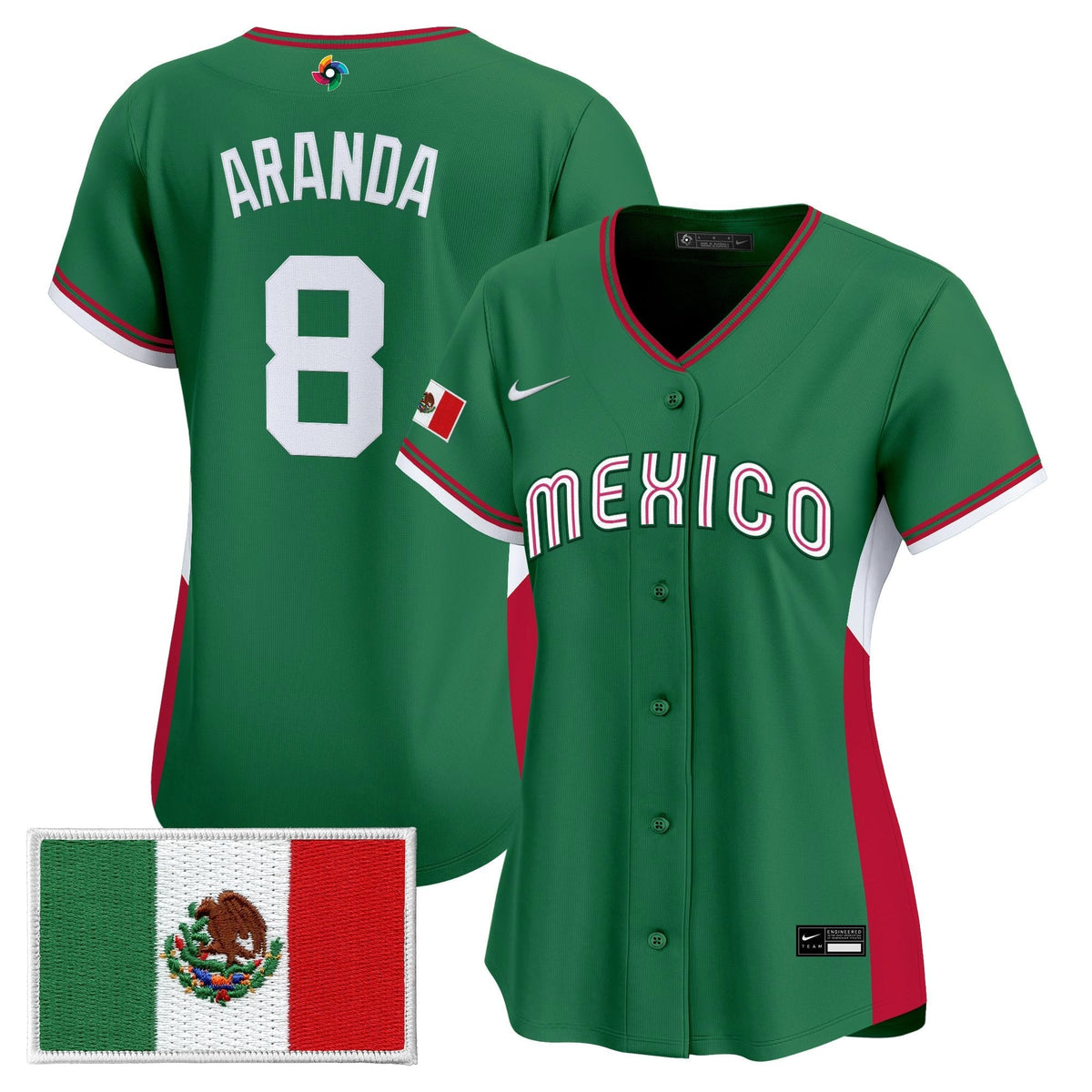 Women's Team Mexico World Baseball Classic Vapor Premier Jersey - 2026 Roster - All Stitched