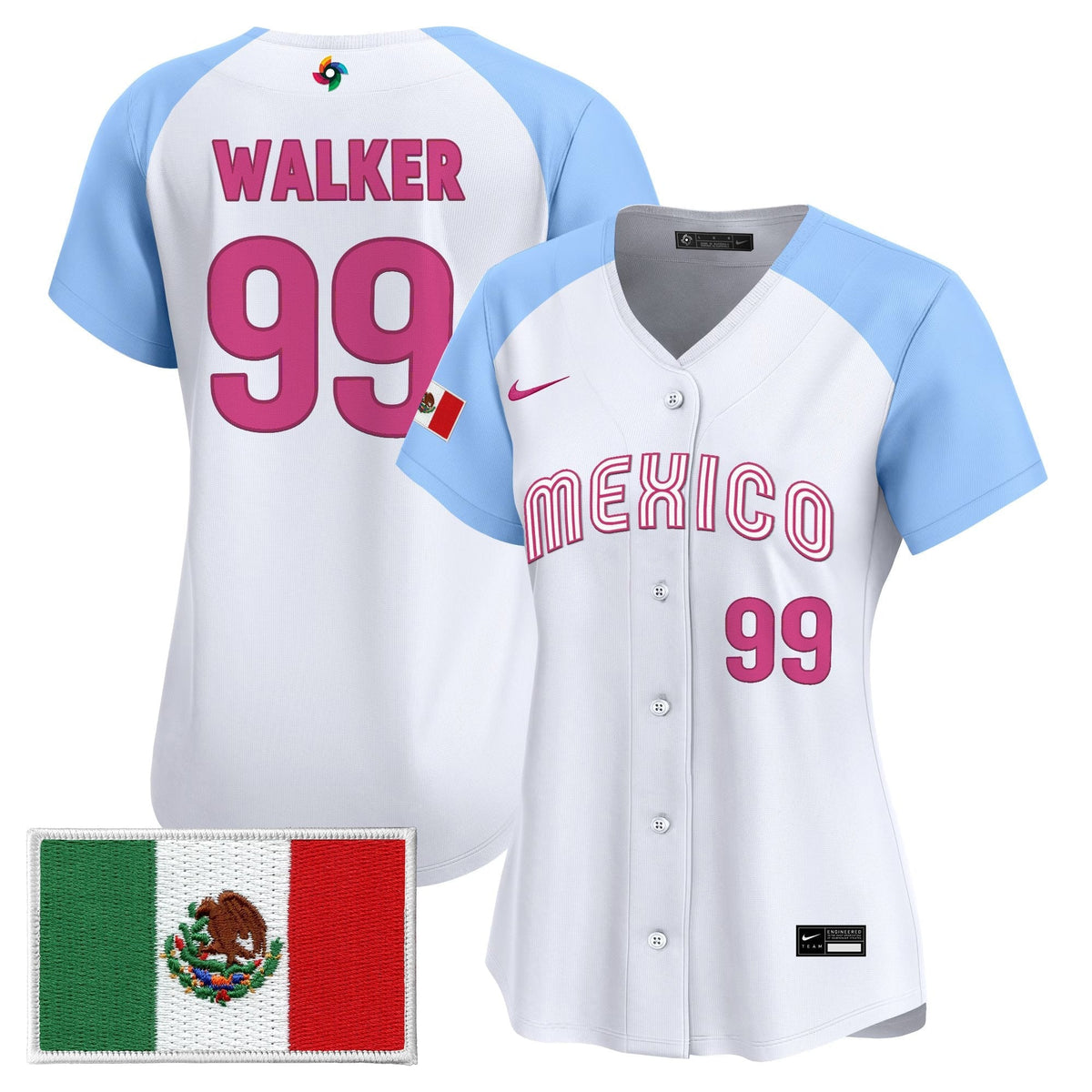 Women's Team Mexico World Baseball Classic Vapor Premier Jersey - 2026 Roster - All Stitched