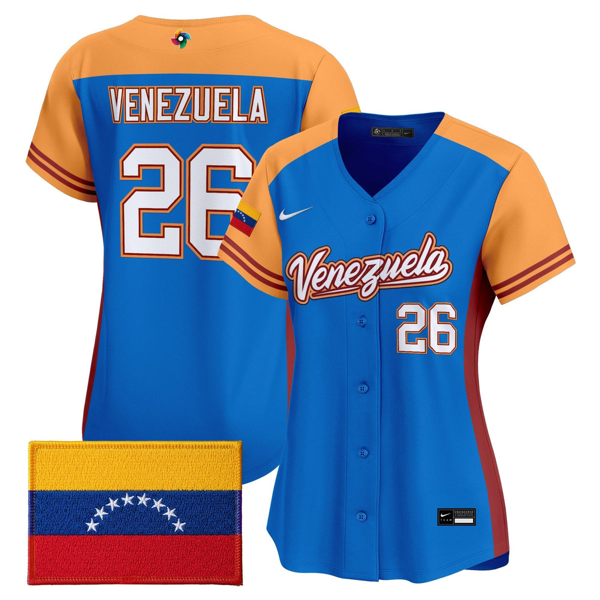 Women's Team Venezuela World Baseball Classic Vapor Premier Jersey - 2026 Roster - All Stitched