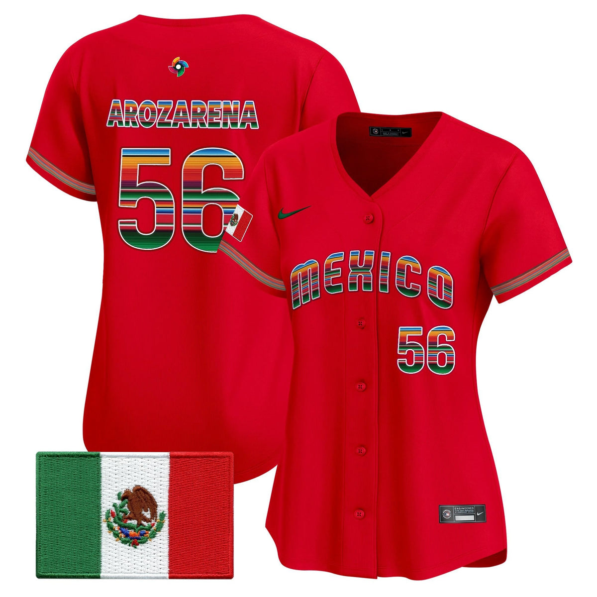 Women's Team Mexico World Baseball Classic "Serape Edition" Vapor Premier Jersey - 2026 Roster - All Stitched